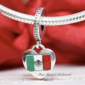 Pandora Love Mexico Flag Heart Charm Pandora Love Mexico Flag Heart Charm